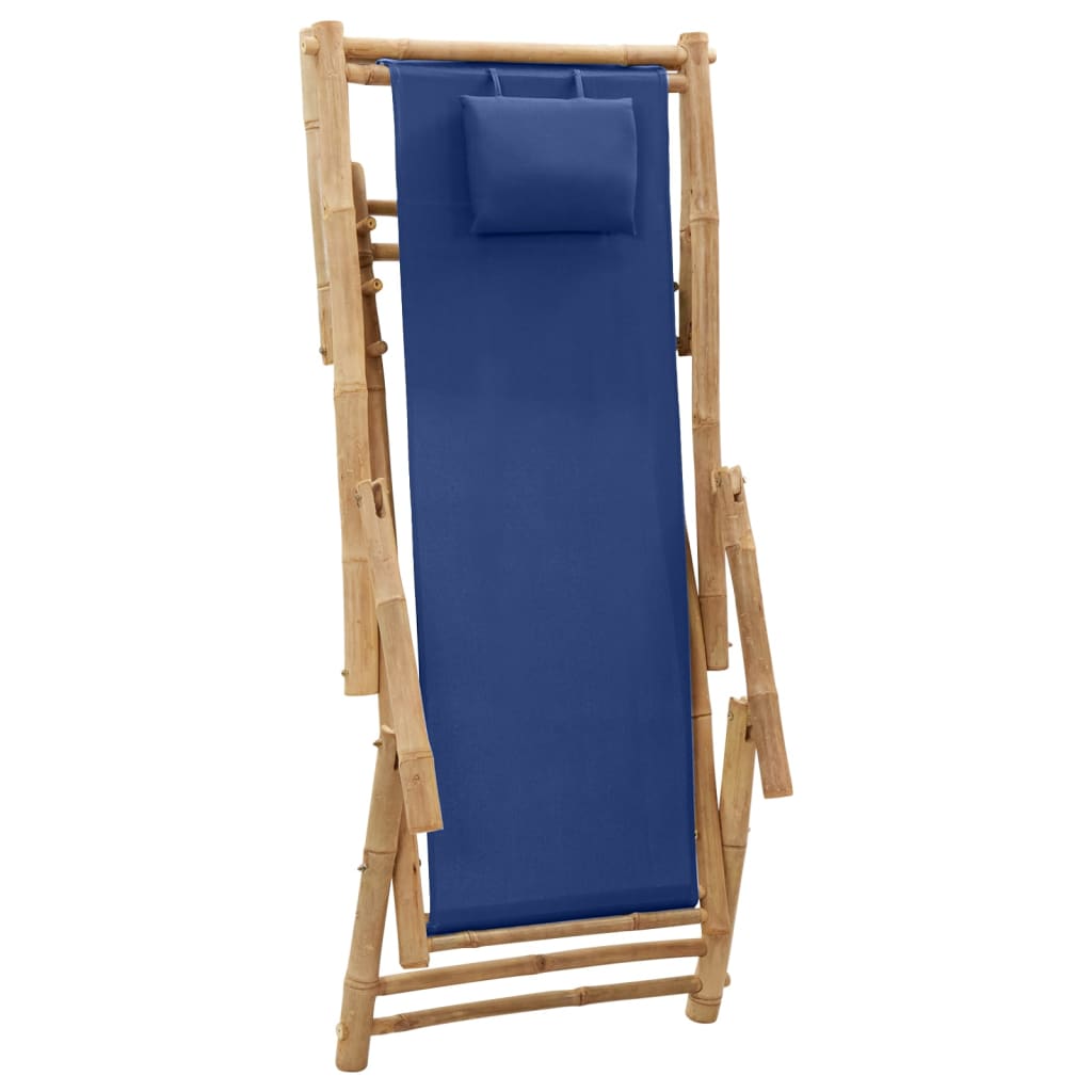 8720286849354_g_en_hd_5 vidaXL Deck Chair Bamboo and Canvas Navy Blue - Image 6