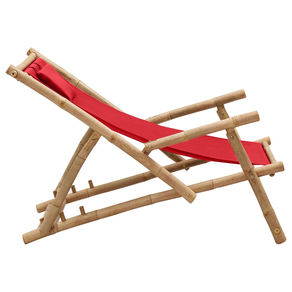 8720286849361_g_en_hd_3 vidaXL Deck Chair Bamboo and Canvas Red - Image 4