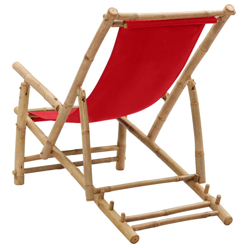 8720286849361_g_en_hd_4 vidaXL Deck Chair Bamboo and Canvas Red - Image 5