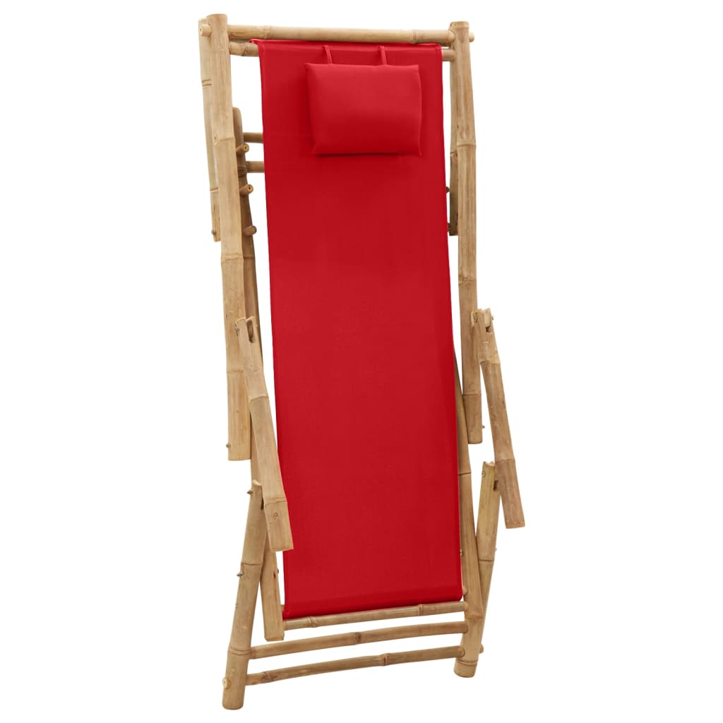 8720286849361_g_en_hd_5 vidaXL Deck Chair Bamboo and Canvas Red - Image 6