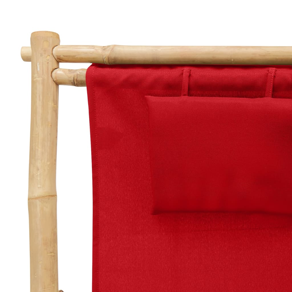 8720286849361_g_en_hd_6 vidaXL Deck Chair Bamboo and Canvas Red - Image 7