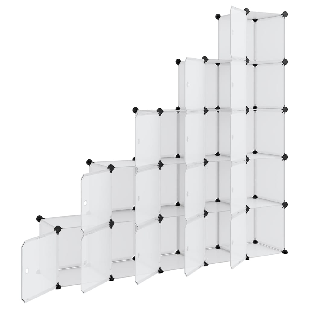 8720286849569_g_en_hd_2 vidaXL Storage Cube Organiser with 15 Cubes and Doors Transparent PP - Image 4