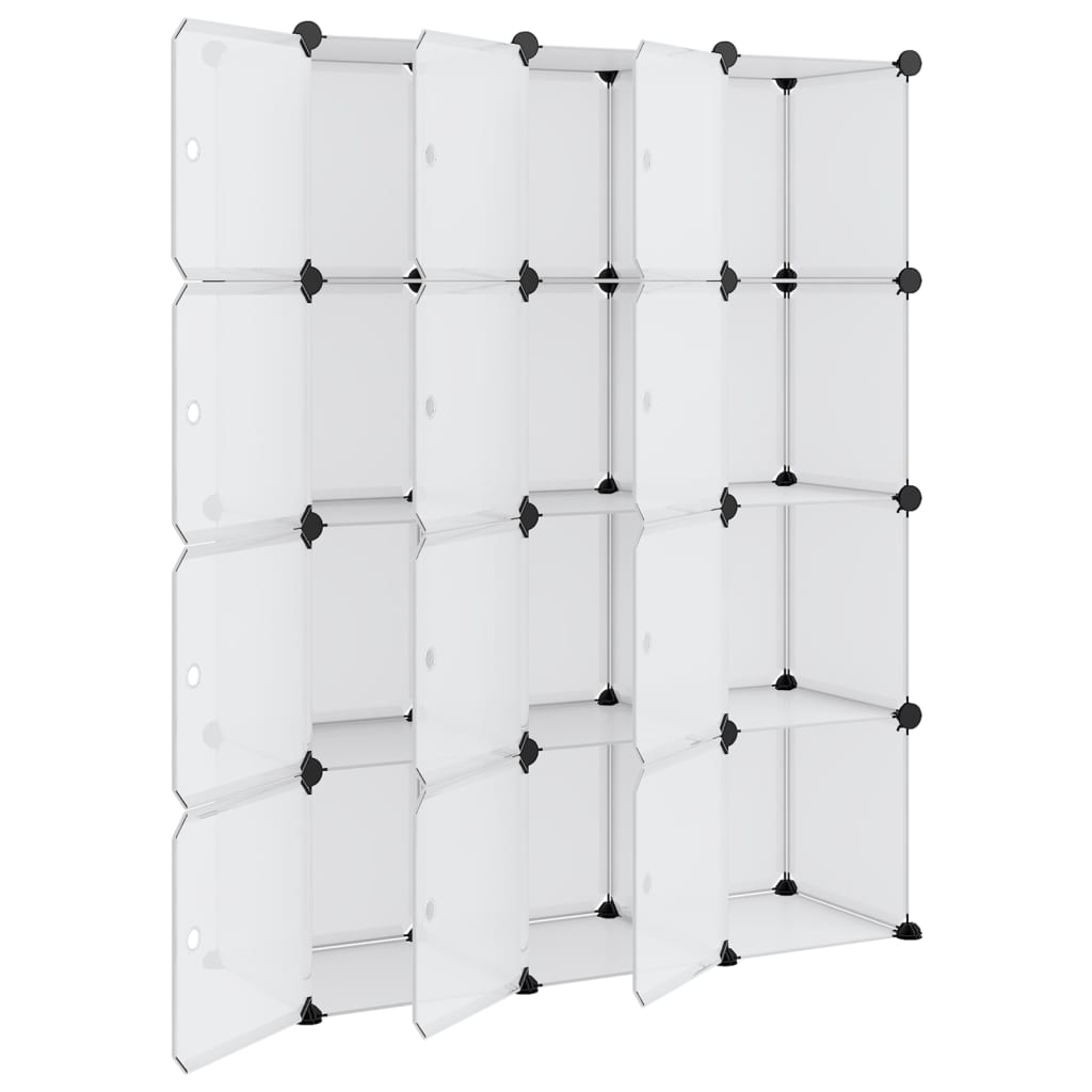8720286849583_g_en_hd_2 vidaXL Storage Cube Organiser with 12 Cubes and Doors Transparent PP - Image 4