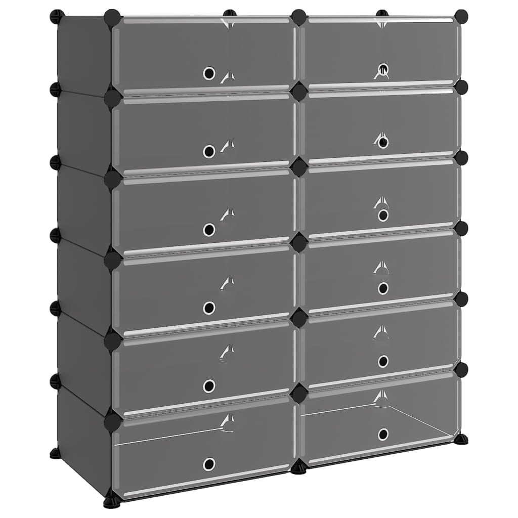 8720286849668_a_en_hd_1 vidaXL Shoe Rack Black 94.5x36.5x106 cm PP - Image 2