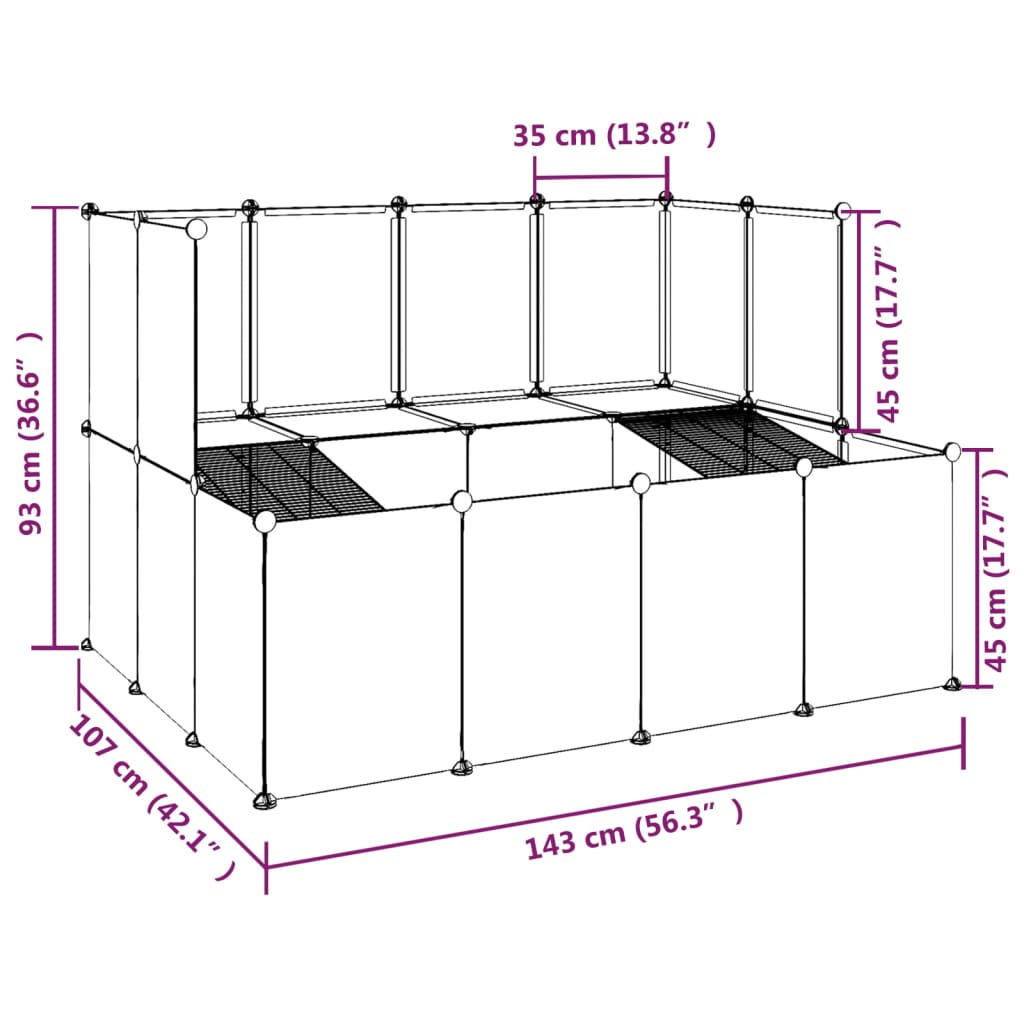 8720286849736_g_en_hd_6 vidaXL Small Animal Cage Transparent 143x107x93 cm PP and Steel - Image 8