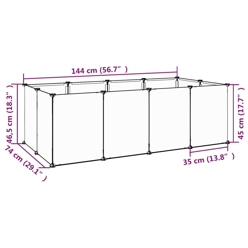 8720286849750_g_en_hd_5 vidaXL Small Animal Cage Transparent 144x74x46.5 cm PP and Steel - Image 7