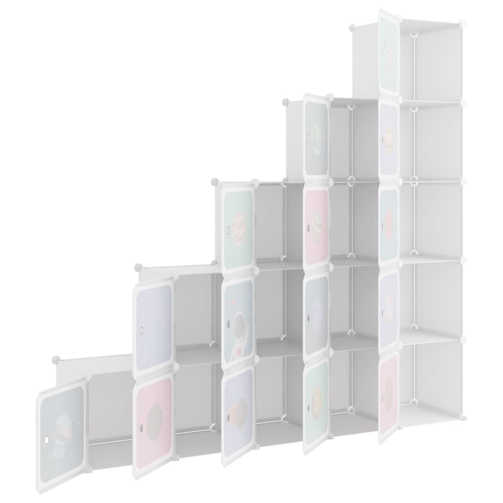 8720286849781_g_en_hd_4 vidaXL Cube Storage Cabinet for Kids with 15 Cubes White PP - Image 6