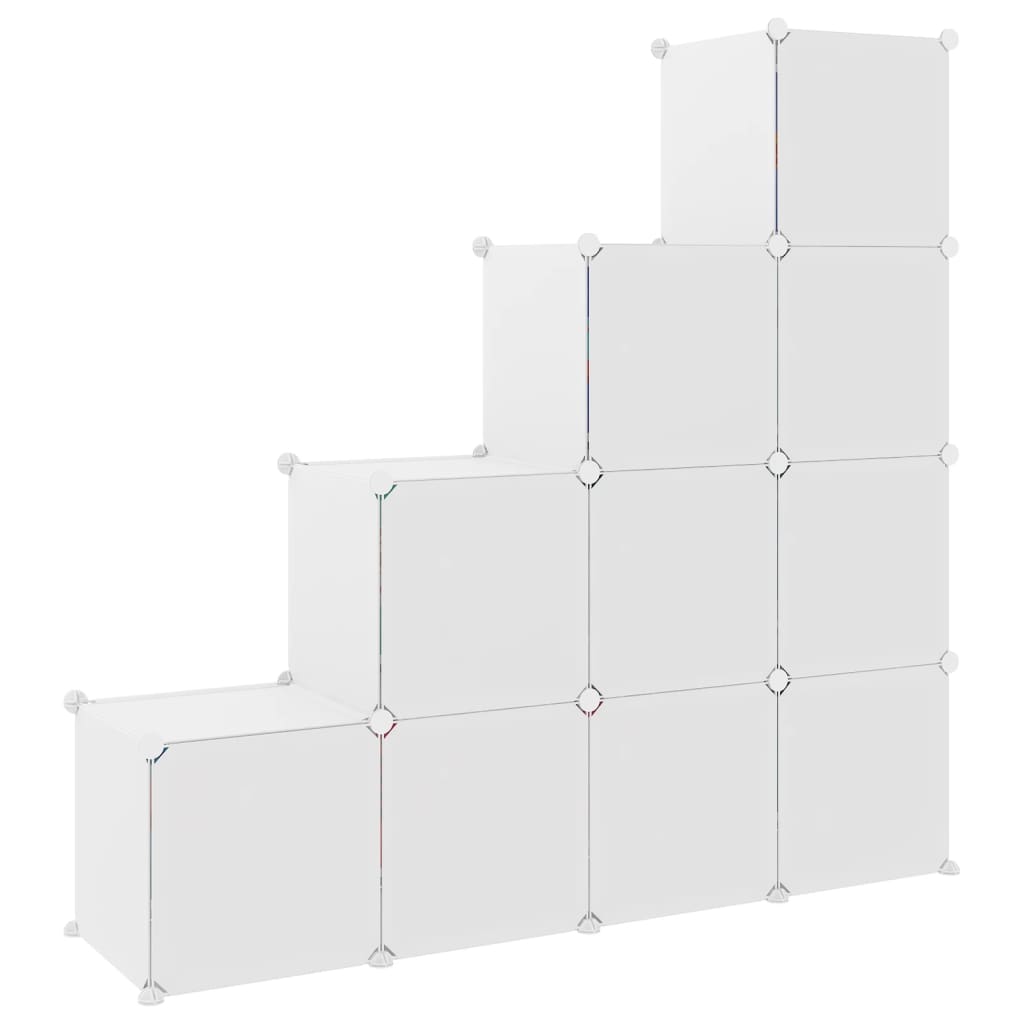8720286849804_g_en_hd_3 vidaXL Cube Storage Cabinet for Kids with 10 Cubes White PP - Image 5