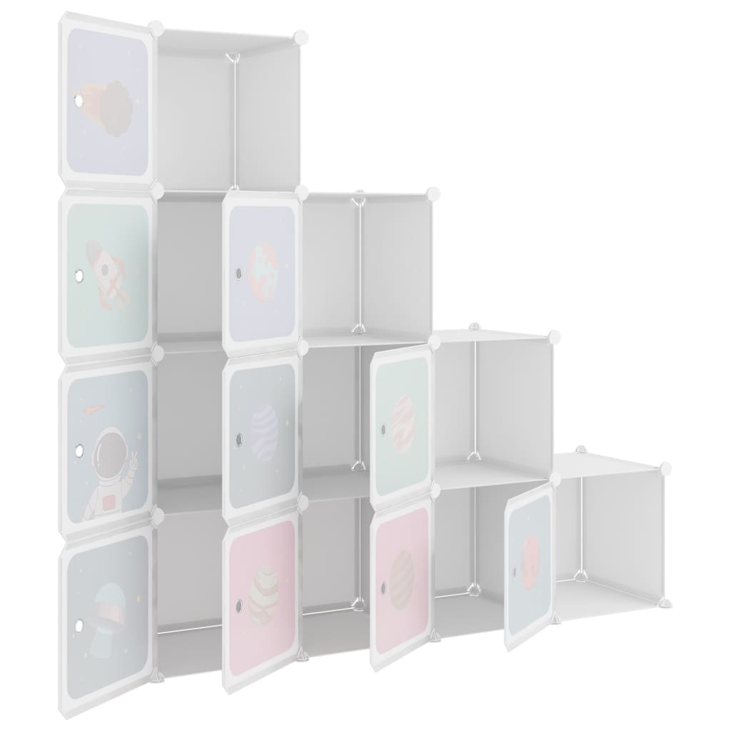 8720286849804_g_en_hd_4 vidaXL Cube Storage Cabinet for Kids with 10 Cubes White PP - Image 6