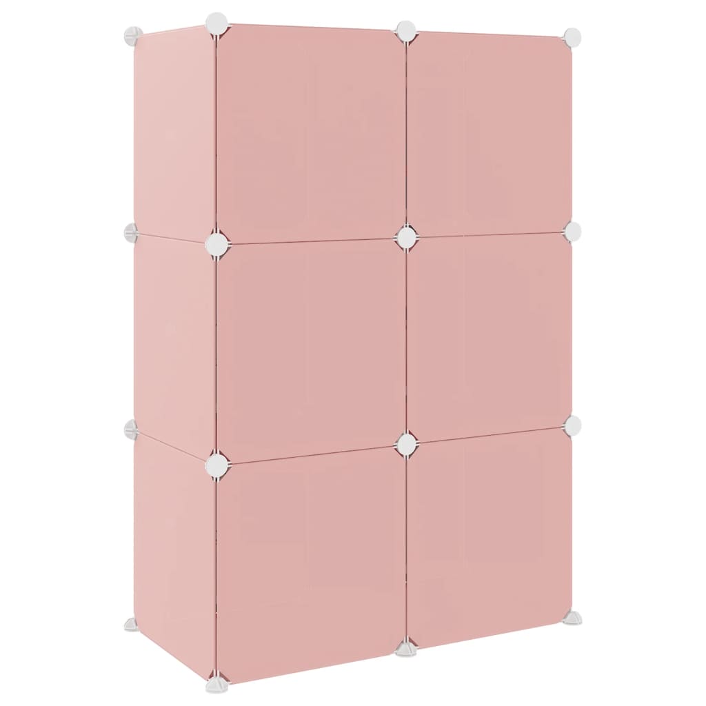 8720286849811_g_en_hd_3 vidaXL Cube Storage Cabinet for Kids with 6 Cubes Pink PP - Image 5