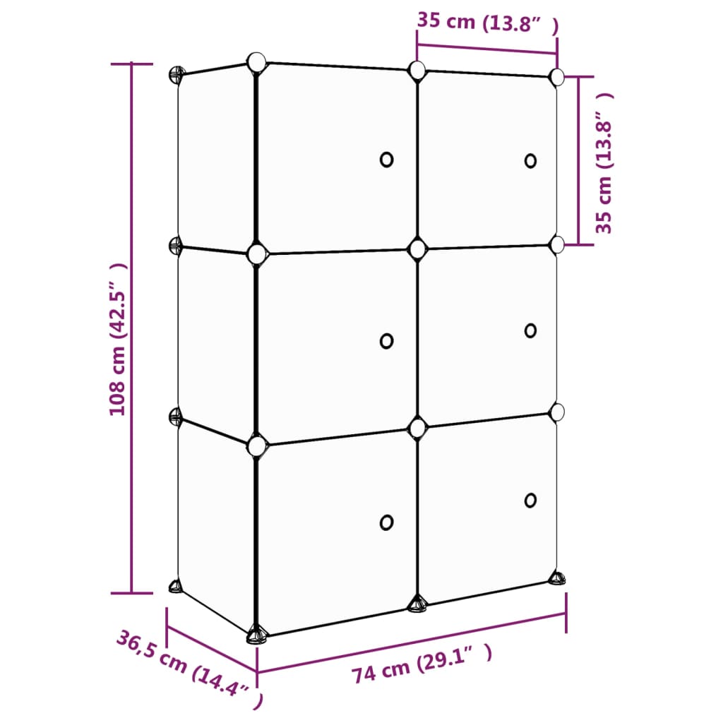 8720286849811_g_en_hd_6 vidaXL Cube Storage Cabinet for Kids with 6 Cubes Pink PP - Image 8