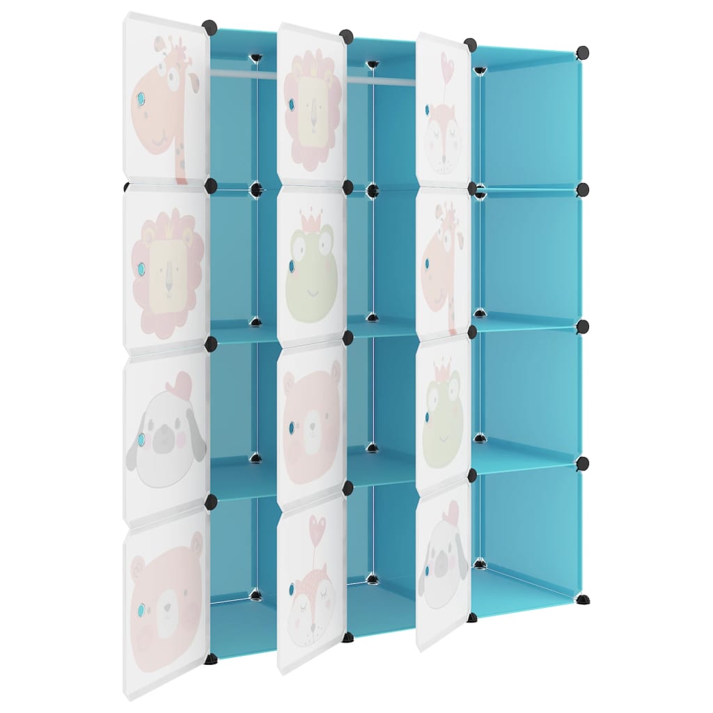 8720286849835_g_en_hd_4 vidaXL Cube Storage Cabinet for Kids with 12 Cubes Blue PP - Image 6