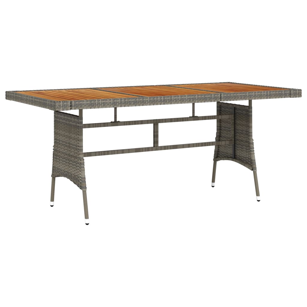 8720286854082_a_en_hd_1 vidaXL Garden Table Grey 160x70x72 cm Poly Rattan & Solid Acacia Wood - Image 1