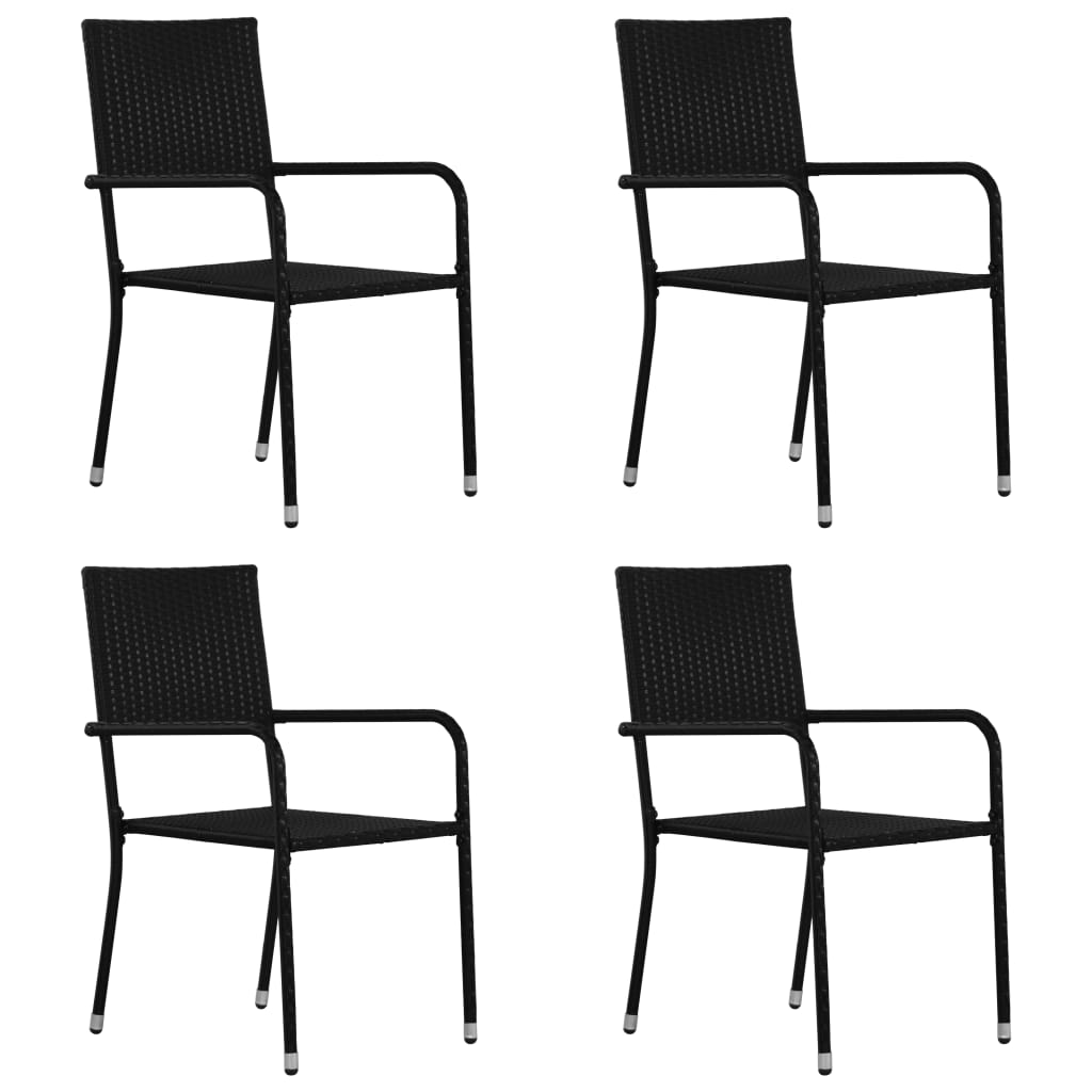 8720286854112_a_en_hd_1 vidaXL Garden Dining Chairs 4 pcs Stackable Black Poly Rattan - Image 1