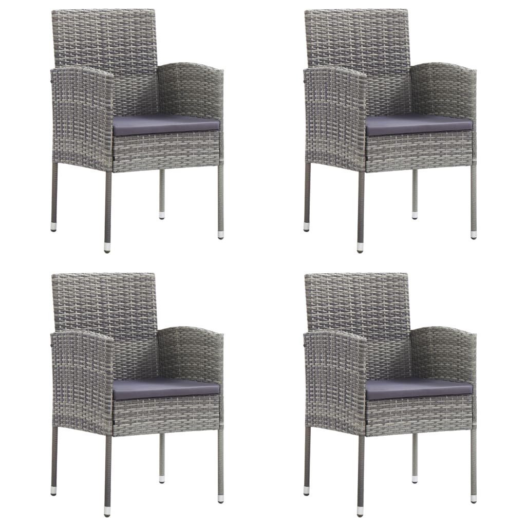 8720286854198_a_en_hd_1 vidaXL Garden Chairs with Dark Grey Cushions 4 pcs Grey Poly Rattan - Image 1