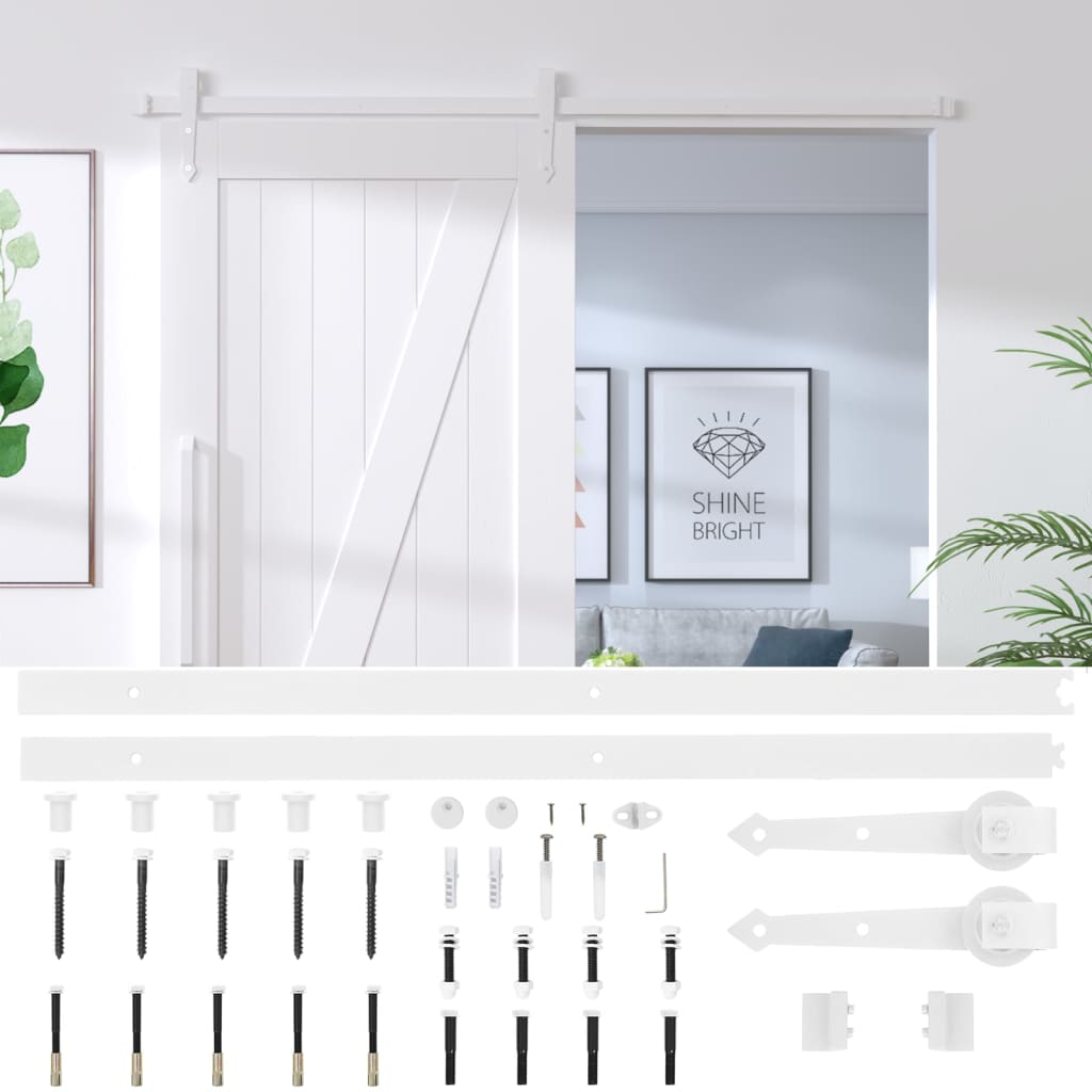 8720286854334_g_en_hd_4 vidaXL Sliding Door Hardware Kit 200 cm Steel White - Image 6