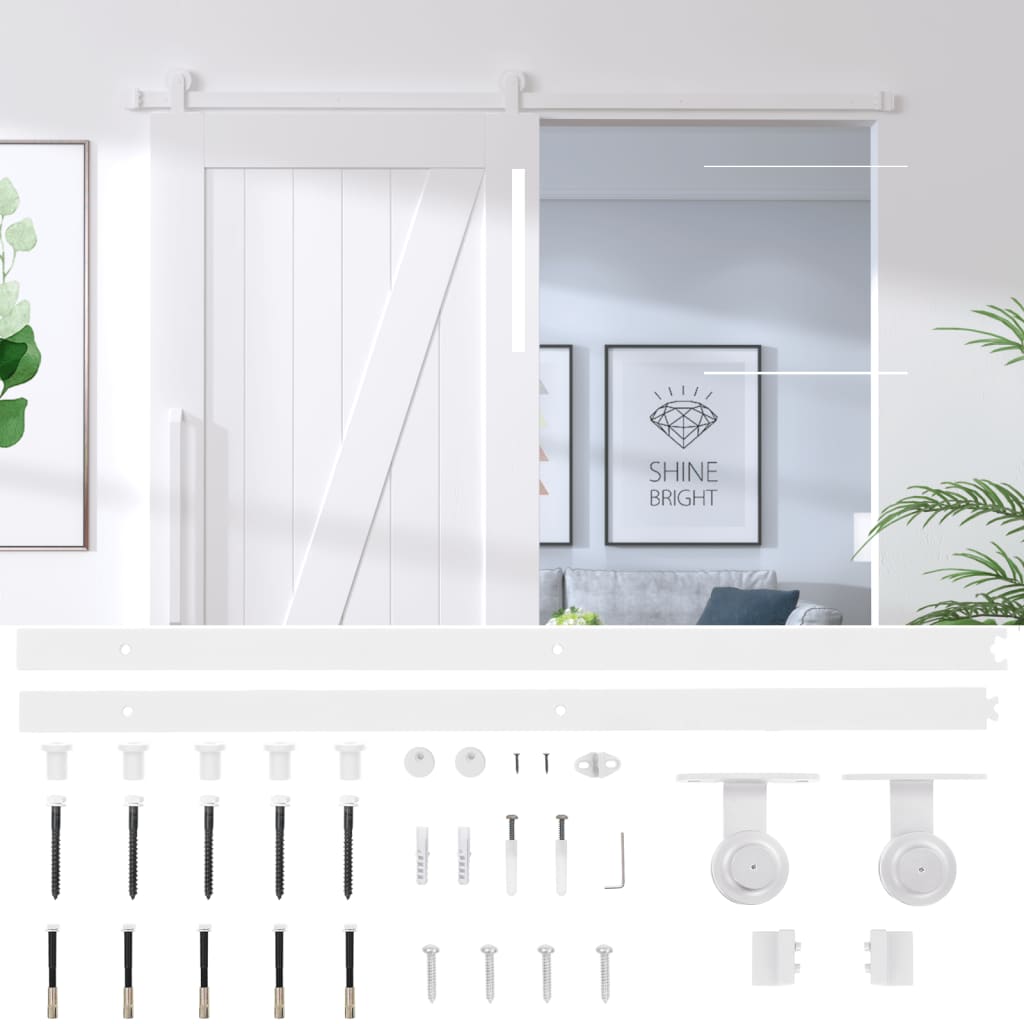 8720286854372_g_en_hd_4 vidaXL Sliding Door Hardware Kit 200 cm Steel White - Image 6