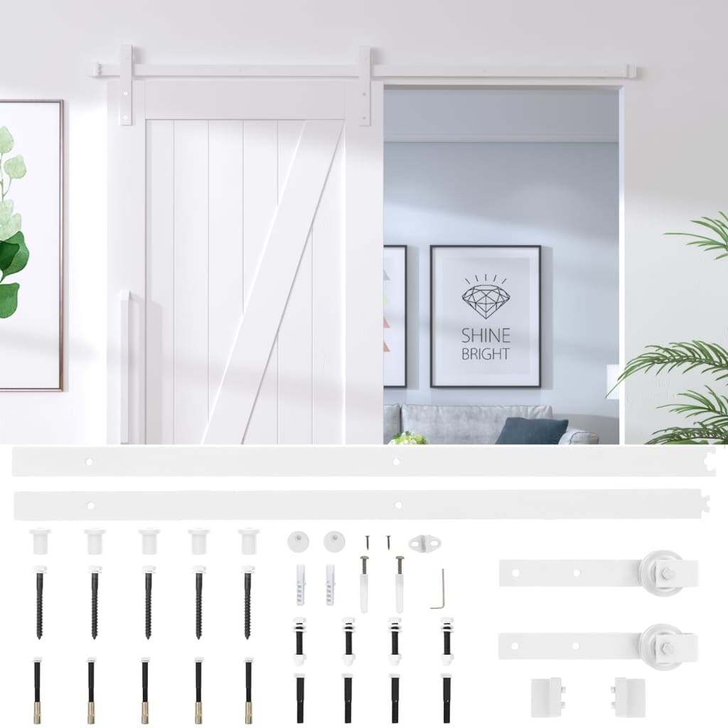 8720286854396_g_en_hd_4 vidaXL Sliding Door Hardware Kit 200 cm Steel White - Image 6