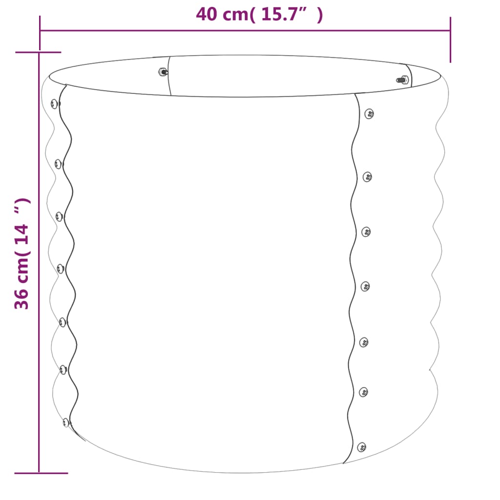 8720286855461_g_en_hd_2 vidaXL Garden Planter Galvanised Steel 40x40x36 cm Green - Image 4