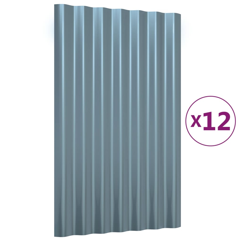 8720286858271_a_en_hd_1 vidaXL Roof Panels 12 pcs Galvanised Steel Grey 60x36 cm - Image 2