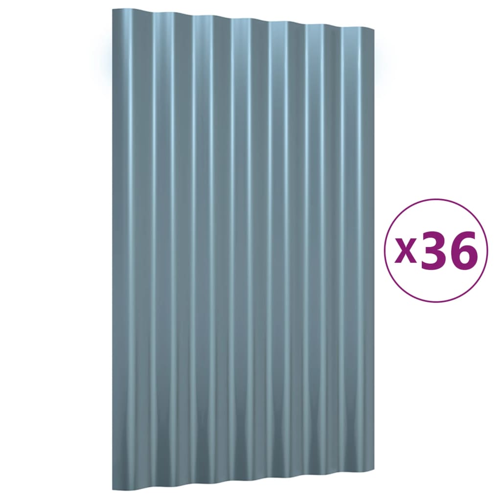 8720286858325_a_en_hd_1 vidaXL Roof Panels 36 pcs Galvanised Steel Grey 60x36 cm - Image 2