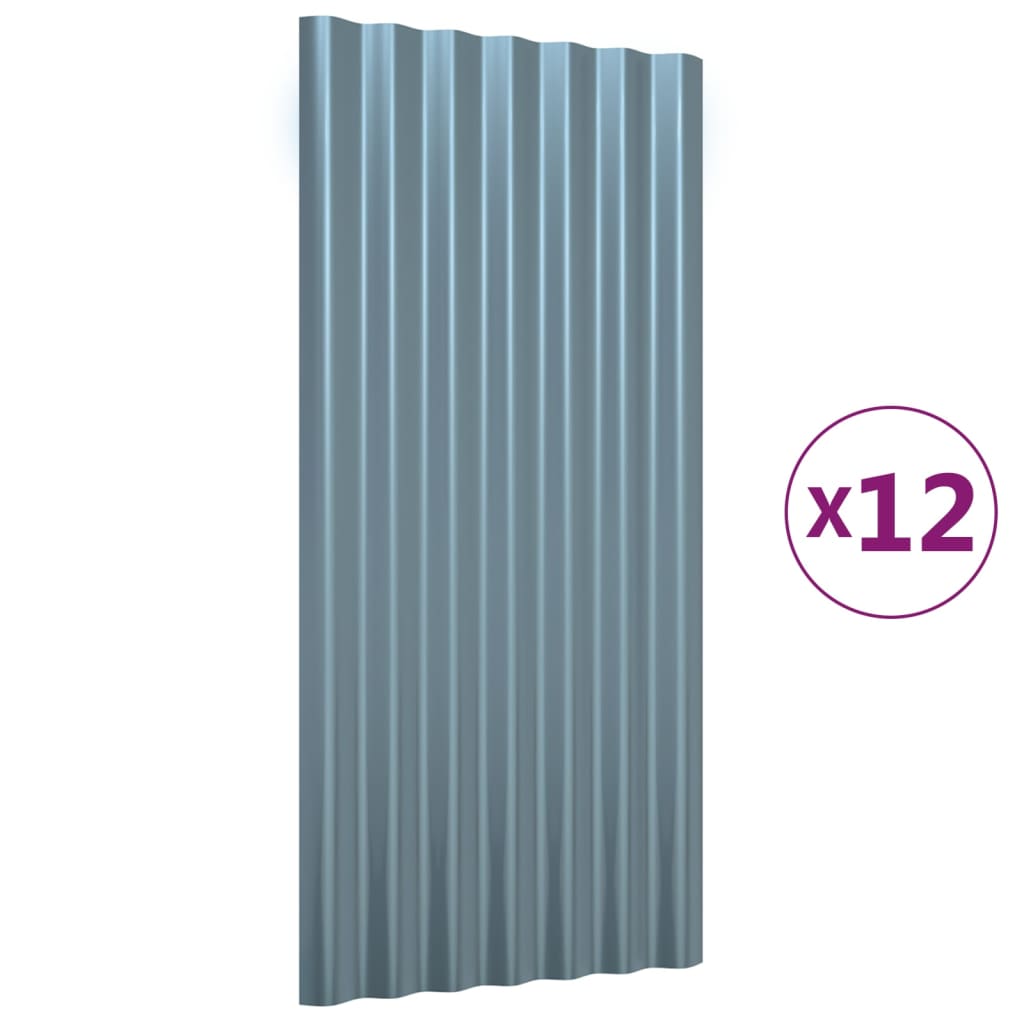 8720286858370_a_en_hd_1 vidaXL Roof Panels 12 pcs Galvanised Steel Grey 80x36 cm - Image 2