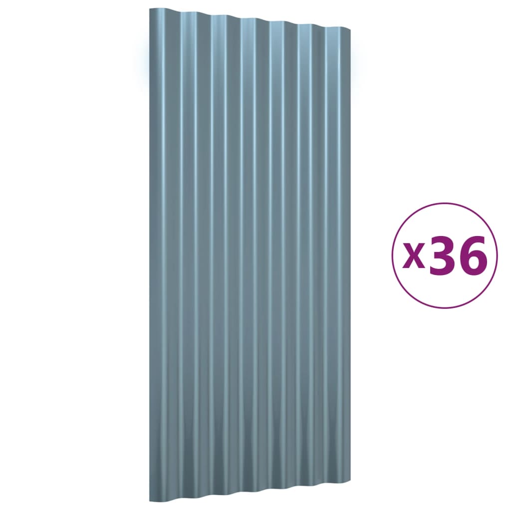 8720286858424_a_en_hd_1 vidaXL Roof Panels 36 pcs Galvanised Steel Grey 80x36 cm - Image 2