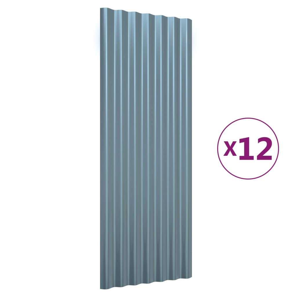 8720286858462_a_en_hd_1 vidaXL Roof Panels 12 pcs Galvanised Steel Grey 100x36 cm - Image 2