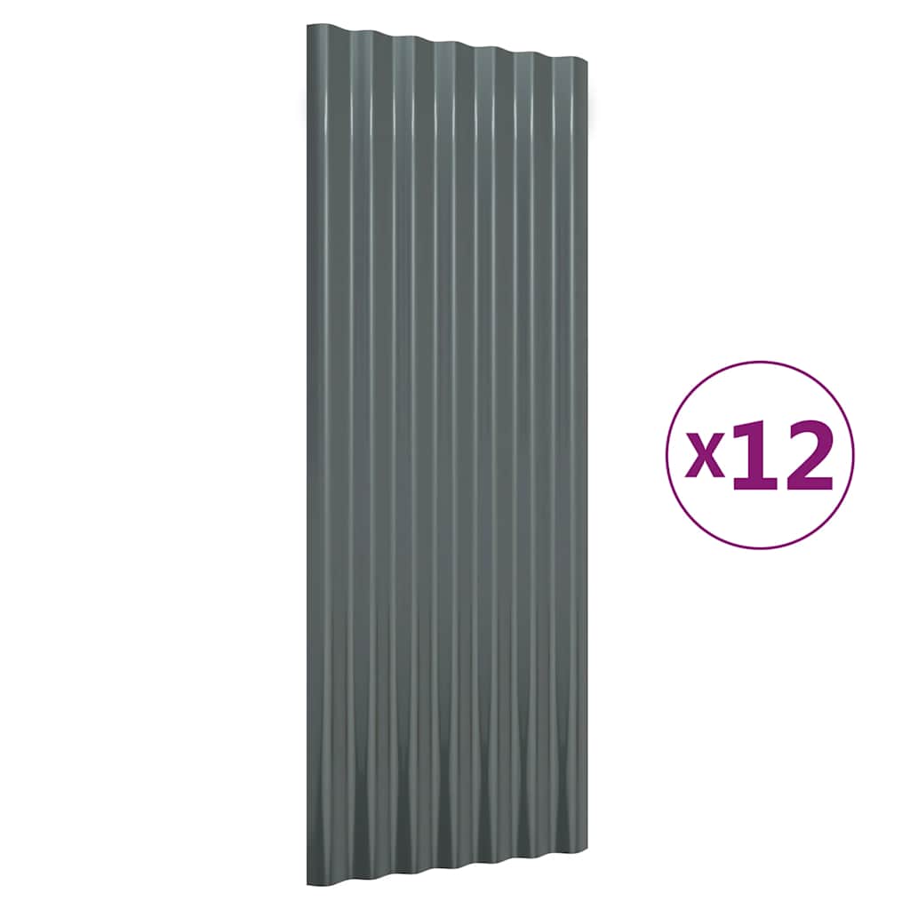 8720286858486_a_en_hd_1 vidaXL Roof Panels 12 pcs Galvanised Steel Anthracite 100x36 cm - Image 2