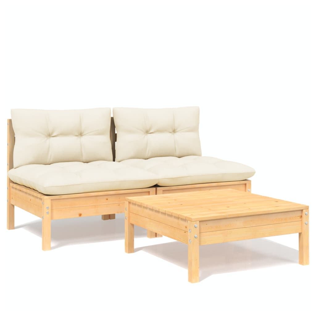 8720286858578_a_en_hd_1 vidaXL 3 Piece Garden Lounge Set with Cream Cushions Pinewood - Image 2