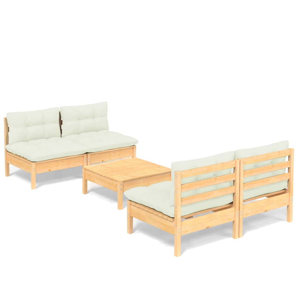 8720286858639_a_en_hd_1 vidaXL 5 Piece Garden Lounge Set with Cream Cushions Pinewood - Image 2