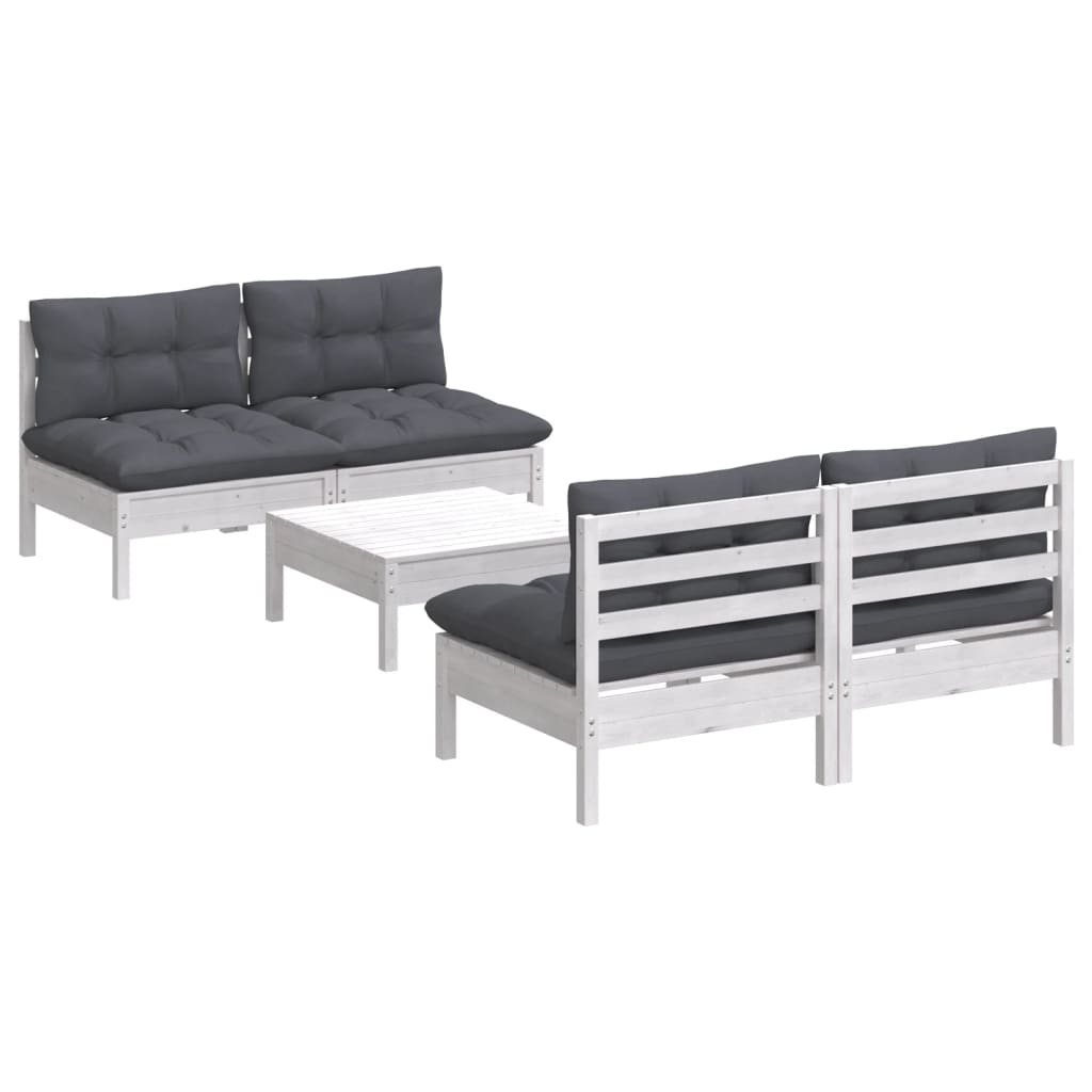 8720286858646_g_en_hd_1 vidaXL 5 Piece Garden Lounge Set with Anthracite Cushions Pinewood - Image 3