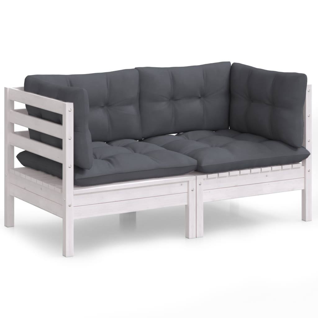 8720286858707_a_en_hd_1 vidaXL 2-Seater Garden Sofa with Anthracite Cushions Solid Wood Pine - Image 2