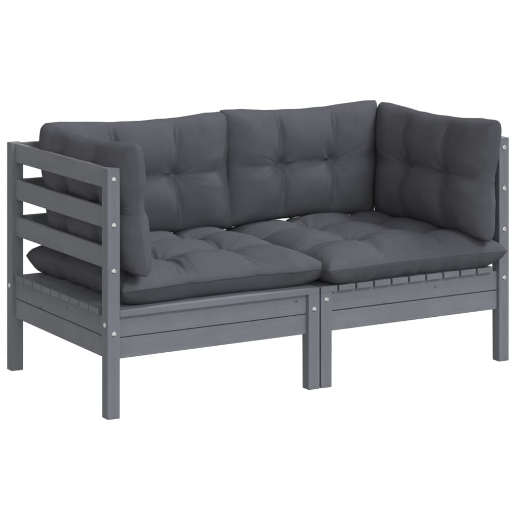 8720286858714_g_en_hd_1 vidaXL 2-Seater Garden Sofa with Anthracite Cushions Solid Wood Pine - Image 3