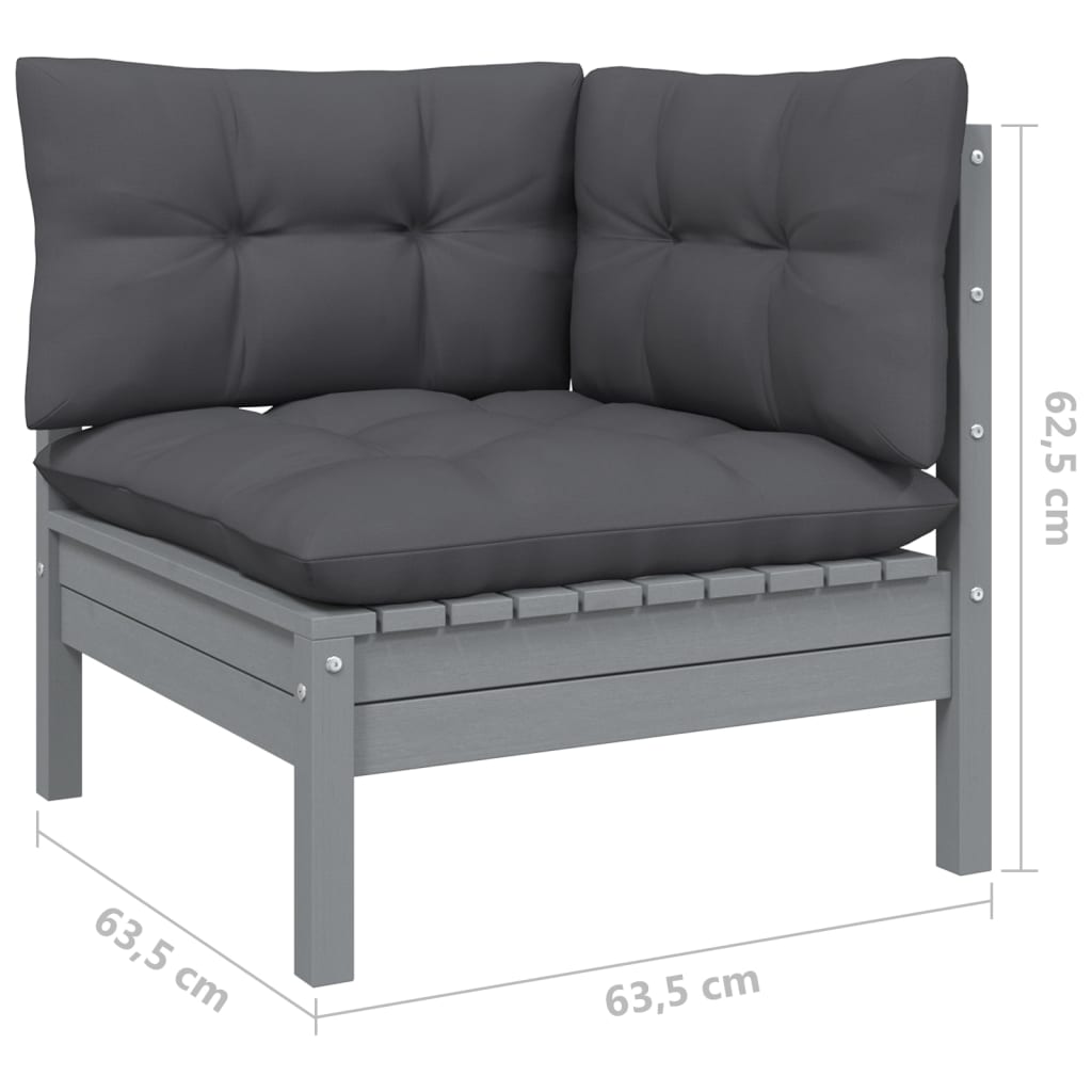 8720286858714_g_en_hd_4 vidaXL 2-Seater Garden Sofa with Anthracite Cushions Solid Wood Pine - Image 6