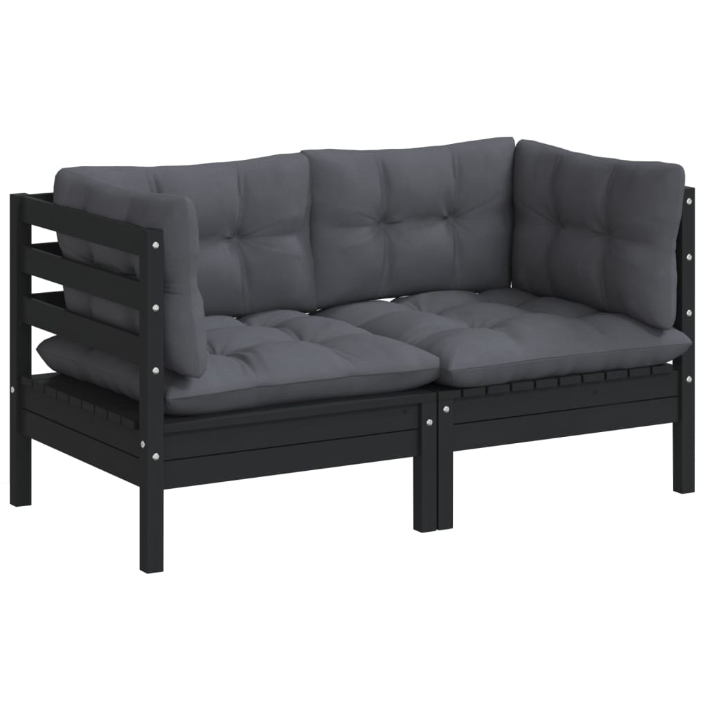 8720286858738_g_en_hd_1 vidaXL 2-Seater Garden Sofa with Anthracite Cushions Solid Wood Pine - Image 3