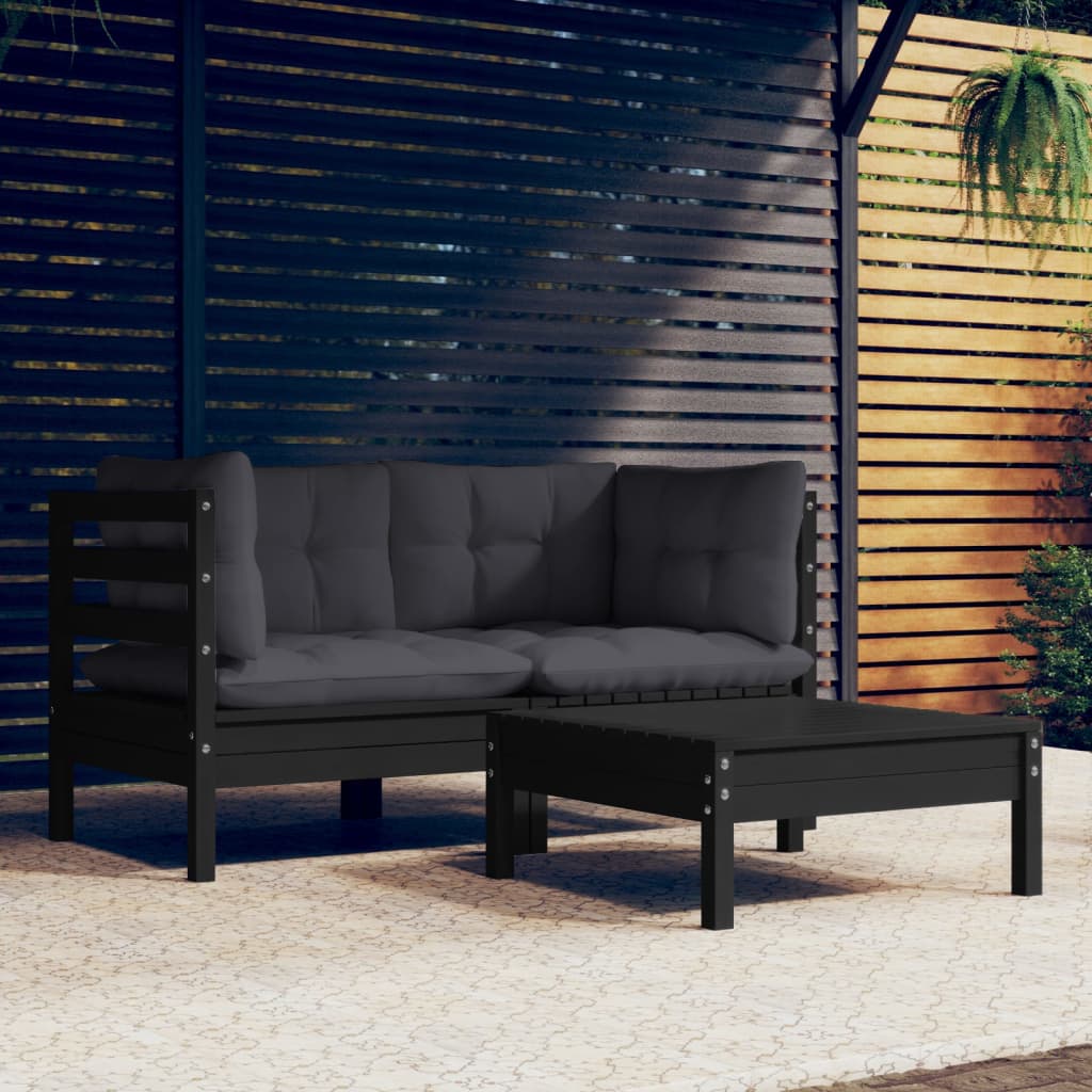 8720286858790_m_en_hd_1 vidaXL 3 Piece Garden Lounge Set with Anthracite Cushions Pinewood - Image 1