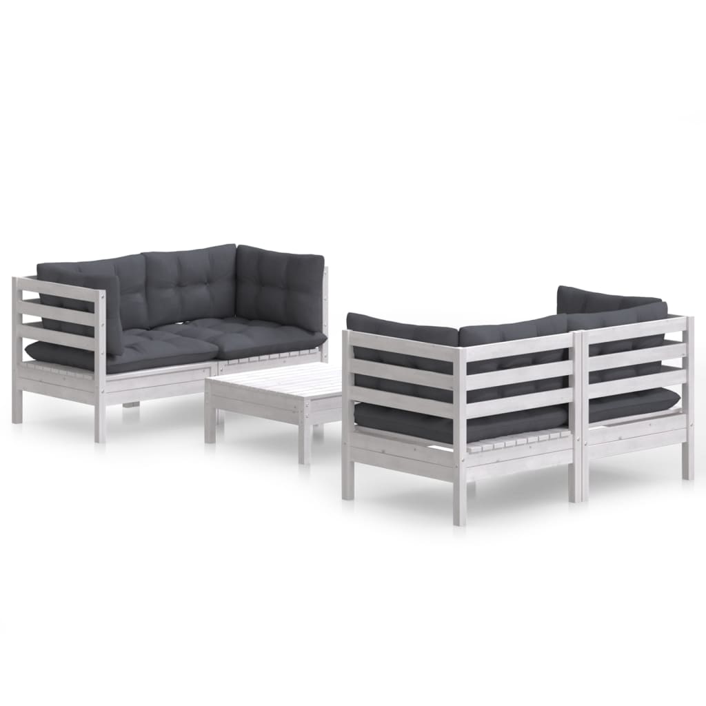 8720286858820_a_en_hd_1 vidaXL 5 Piece Garden Lounge Set with Anthracite Cushions Pinewood - Image 2