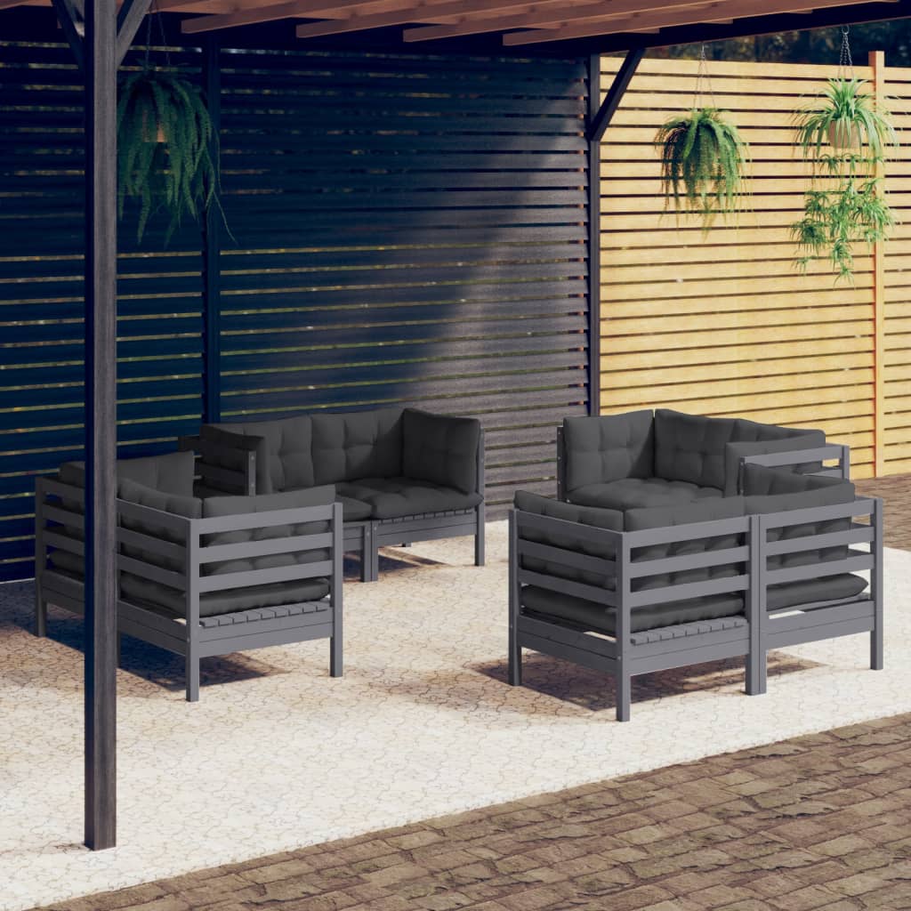 8720286859193_m_en_hd_1 vidaXL 8 Piece Garden Lounge Set with Anthracite Cushions Pinewood - Image 1