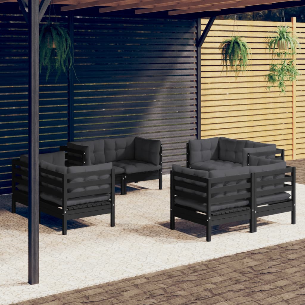8720286859216_m_en_hd_1 vidaXL 8 Piece Garden Lounge Set with Anthracite Cushions Pinewood - Image 1