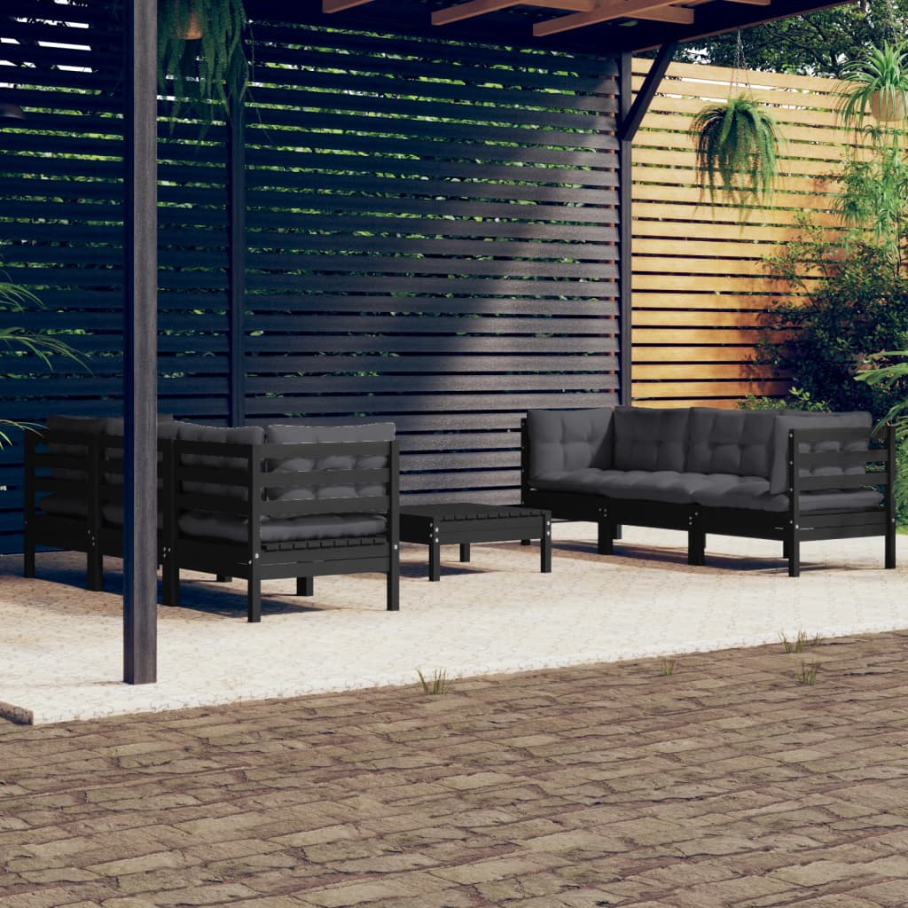 8720286859810_m_en_hd_1 vidaXL 7 Piece Garden Lounge Set with Anthracite Cushions Pinewood - Image 1
