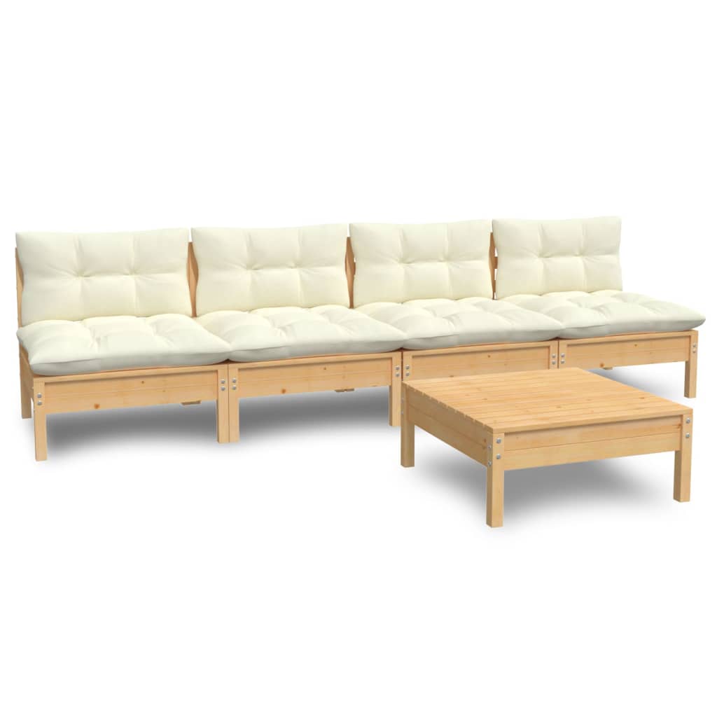 8720286859896_a_en_hd_1 vidaXL 5 Piece Garden Lounge Set with Cream Cushions Pinewood - Image 2