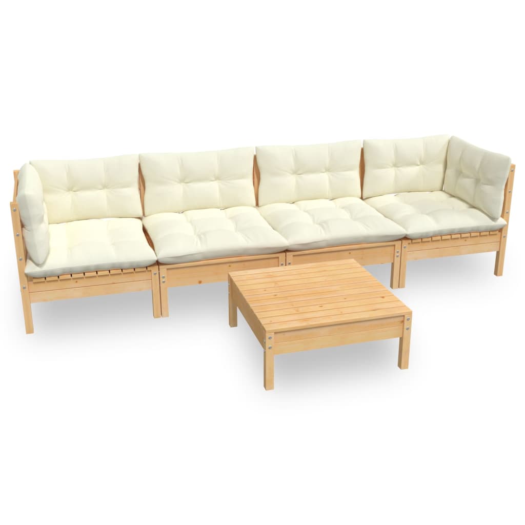 8720286860137_a_en_hd_1 vidaXL 5 Piece Garden Lounge Set with Cream Cushions Solid Pinewood - Image 2