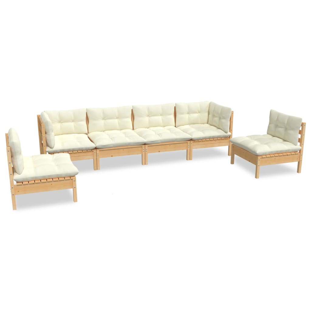 8720286860557_a_en_hd_1 vidaXL 6 Piece Garden Lounge Set with Cream Cushions Solid Pinewood - Image 2