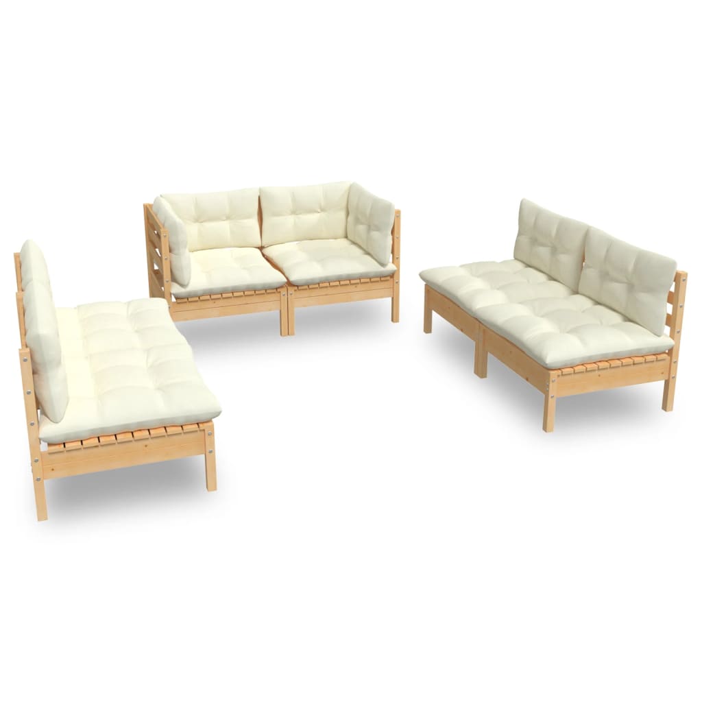 8720286860670_a_en_hd_1 vidaXL 6 Piece Garden Lounge Set with Cream Cushions Solid Pinewood - Image 2