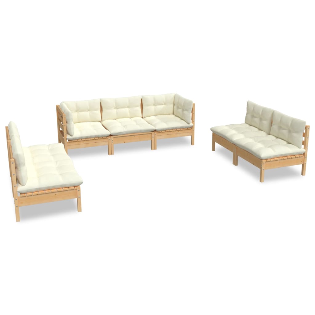 8720286860793_a_en_hd_1 vidaXL 7 Piece Garden Lounge Set with Cream Cushions Solid Pinewood - Image 2