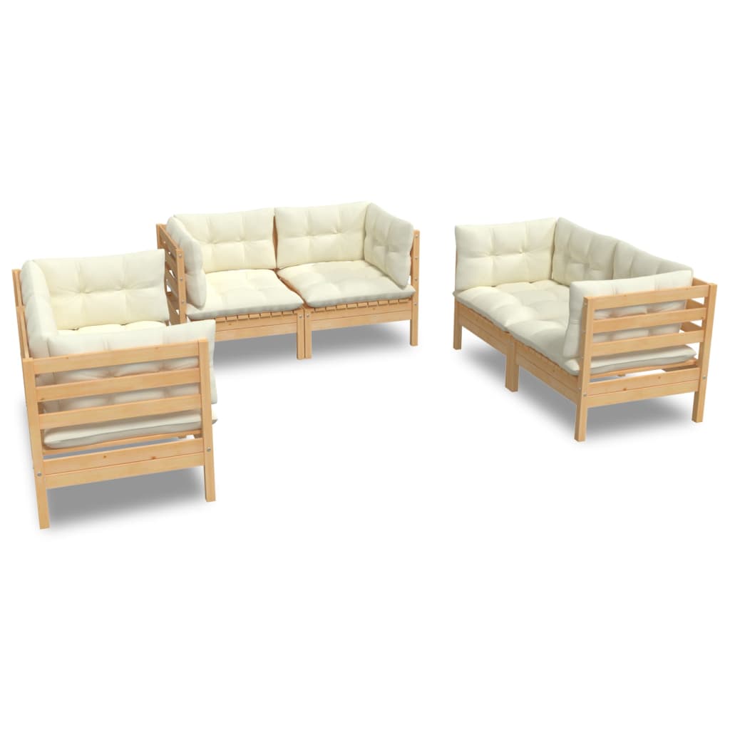 8720286861035_a_en_hd_1 vidaXL 6 Piece Garden Lounge Set with Cream Cushions Solid Pinewood - Image 2
