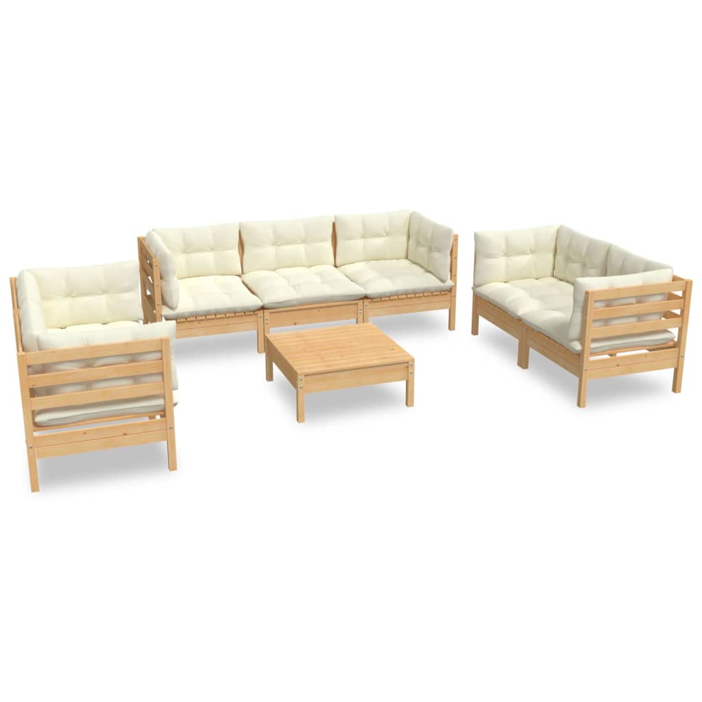 8720286861219_a_en_hd_1 vidaXL 8 Piece Garden Lounge Set with Cream Cushions Solid Pinewood - Image 2