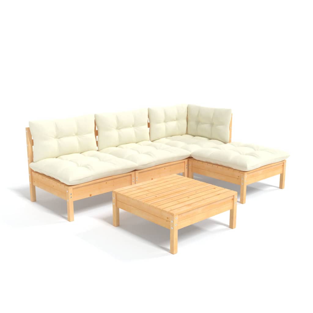 8720286861639_a_en_hd_1 vidaXL 5 Piece Garden Lounge Set with Cream Cushions Pinewood - Image 2