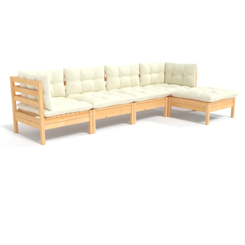 8720286862179_a_en_hd_1 vidaXL 5 Piece Garden Lounge Set with Cream Cushions Pinewood - Image 2